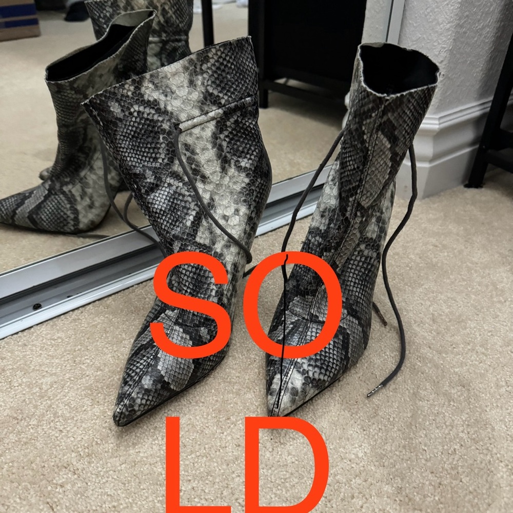Snakeskin booties